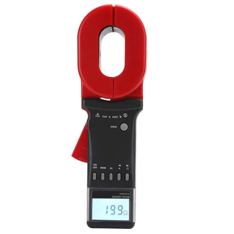 ETCR2000C+ Digital Clamp Ground Fault Resistance Tester 1200Ω 20A Lightning Protection Loop Detector Audible Alarm Clamp Meter