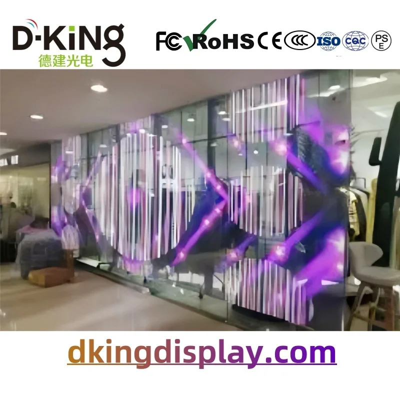 High Clarity Glass Building Window Indoor LED Transparent Screen P3.9*7.8 LED Display Screen 500*1000mm Rental Adveritising