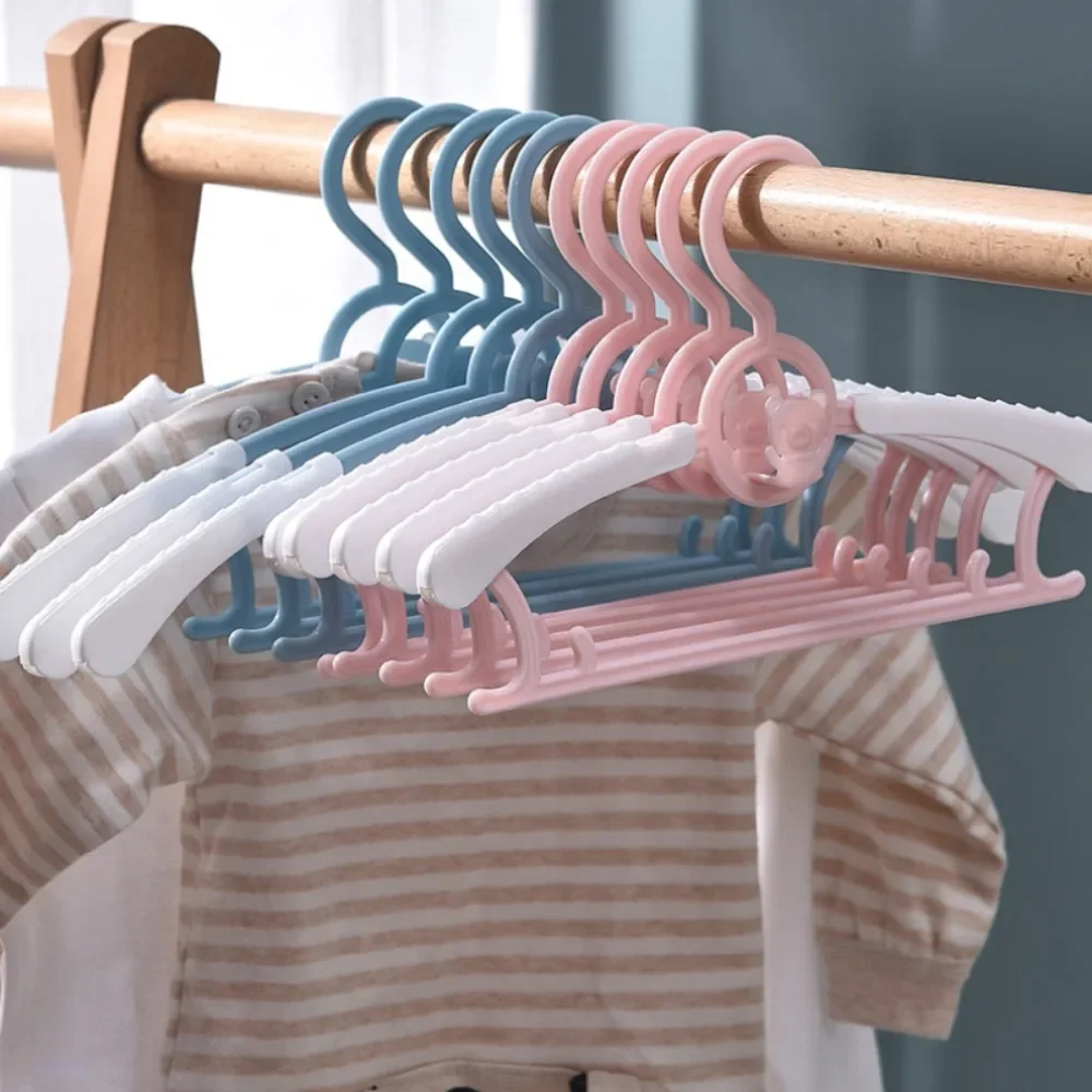 5pcs Adjustable Clothes Hanger Foldable Retractable Wardrobe Hanger Baby/Kids Drying Rack Clothes Organizer Space Save