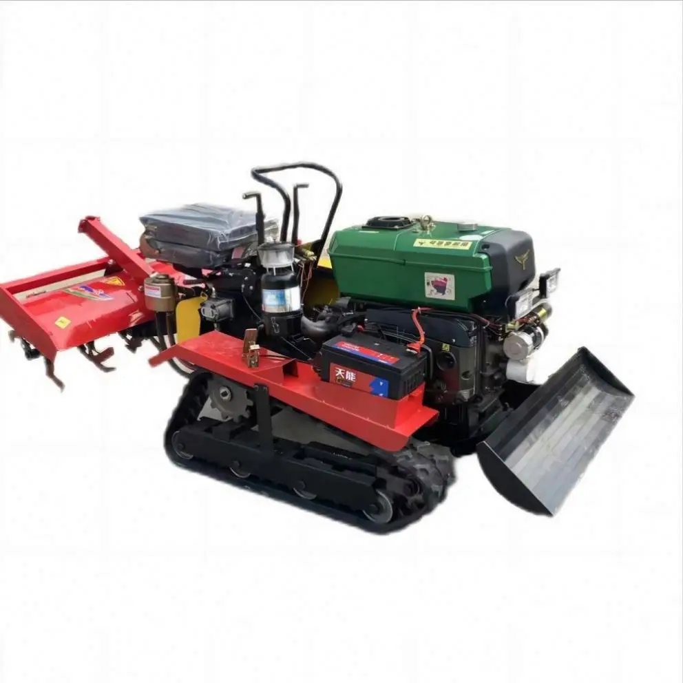 40 Horsepower Single Cylindere Multifunctional Agricultural Tracked Micro Tiller Mini Walking Tracto view 2