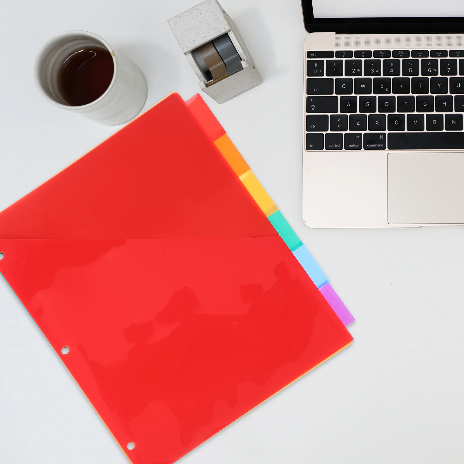 6 Pcs Folder with Insert Bag File Tabs Dividers for 3 Ring Binders Mini Colored Folders Pockets Separators