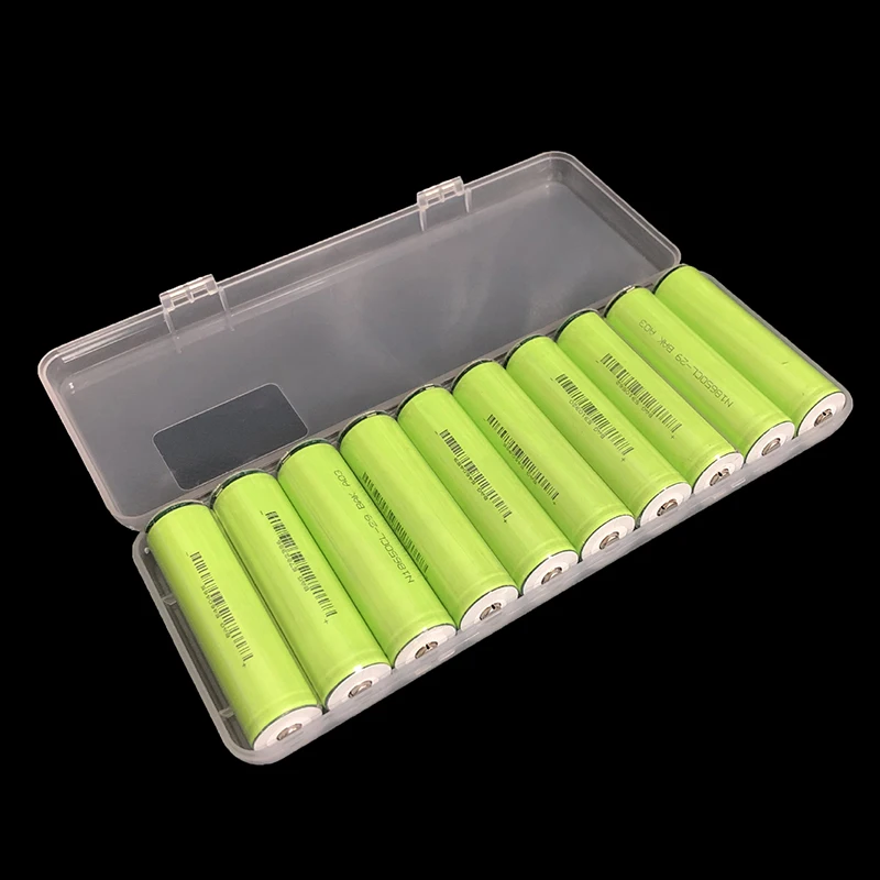 1PC 10 Slots Transparent Plastic Battery Storage Box For AAA/AA/18650 Battery Organizer Waterproof Hard Container