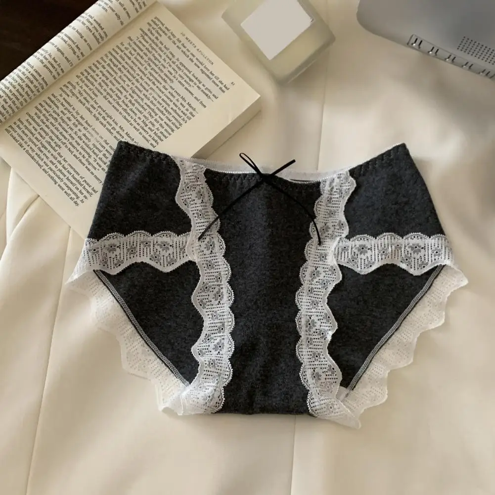 여성 피부 친화적 인 팬티 편안한 여성 코튼 속옷 레이스 중반 허리 비키니 팬티 소프트 스트레치 전체 팬티 원활한