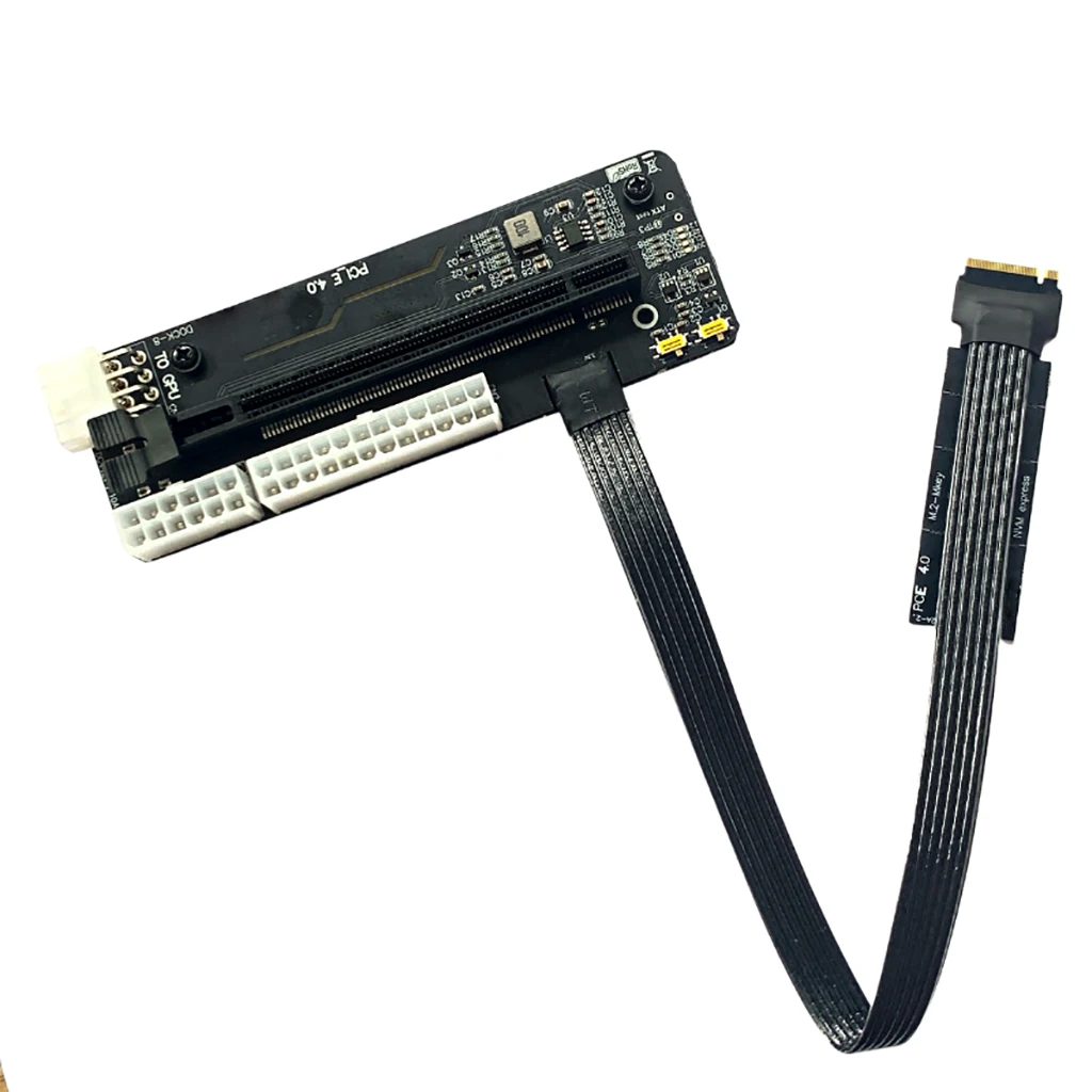 R43SG versión mejorada M.2 m-key a PCIe x16 4,0 para NVME, base de Tarjeta gráfica con 8 pines a Dual 6 + 2 pines, Cable de alimentación de tarjeta gráfica