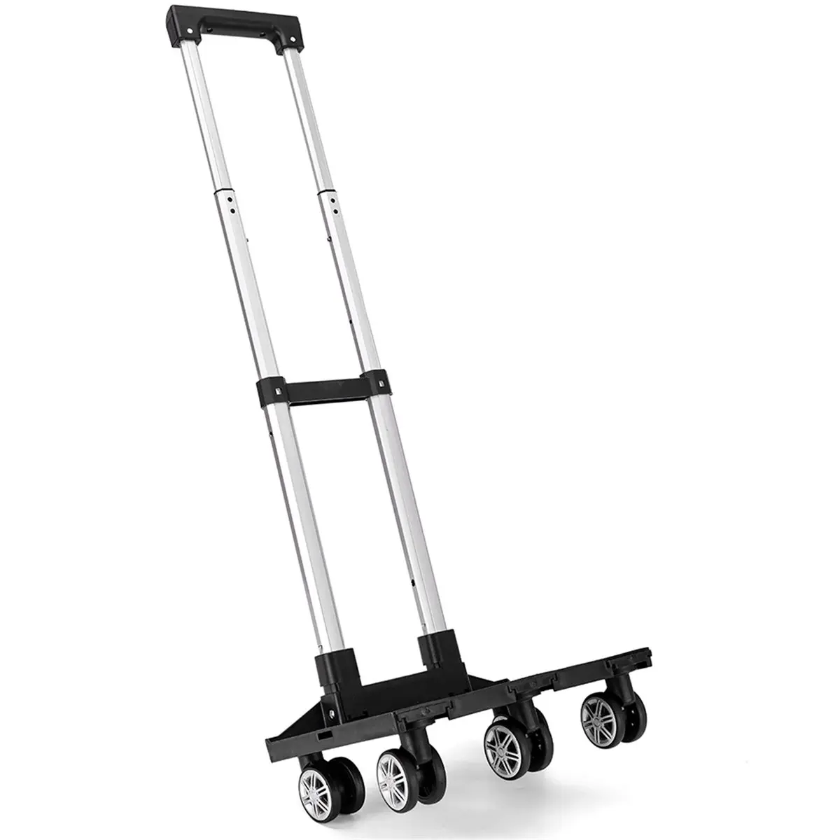 giftnew Aluminum Folding Shopping Cart with 5 Detachable Swivel Wheels