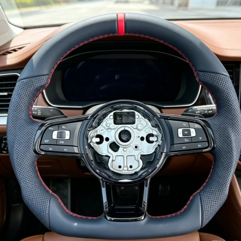Car Steering Wheel Microfiber Leather Golf 6 7 MK 6 7 GTE R Polo GTI Polo Passat CC B8 Jetta R Line Accessories For Volkswagen