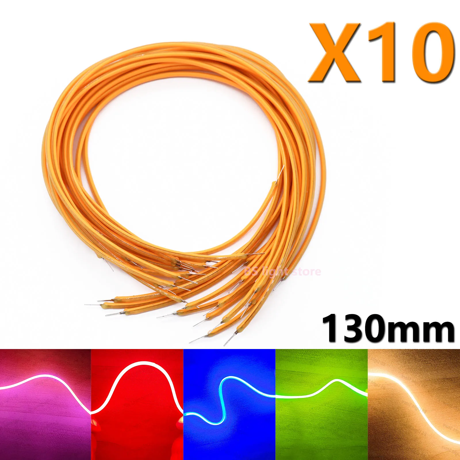 10Pcs DC3V Flexible Filament 4000K Retro Edison Filament Light Source 2200K Red Green Blue Pink Neutral White LED Filament Diy