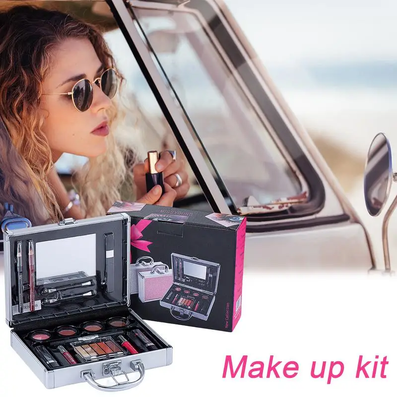 ใหม่แต่งหน้าชุดเต็มหญิง Make Up Set Eye Shadow Eyeshadow Palette ลิปกลอสมาสคาร่า Eye liner แปรงกระเป๋า Make-up สําหรับผู้หญิง