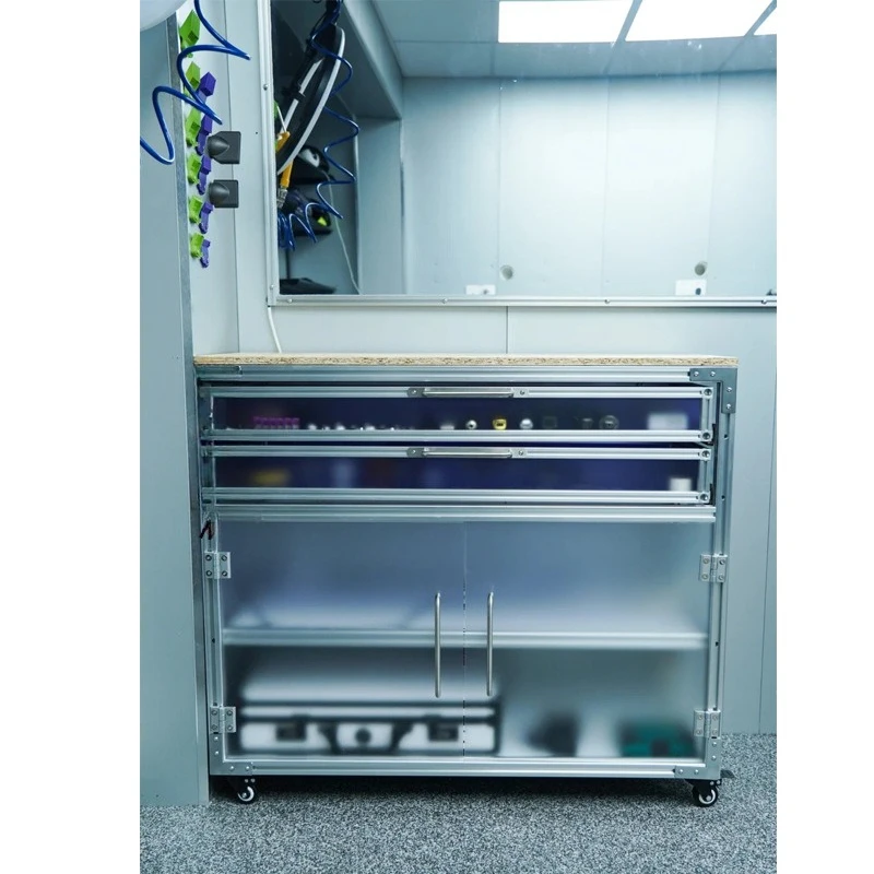 Простой шкаф Ousong с алюминиевым профилем, боковой акриловый шкаф для подготовки еды, обеденный боковой шкаф