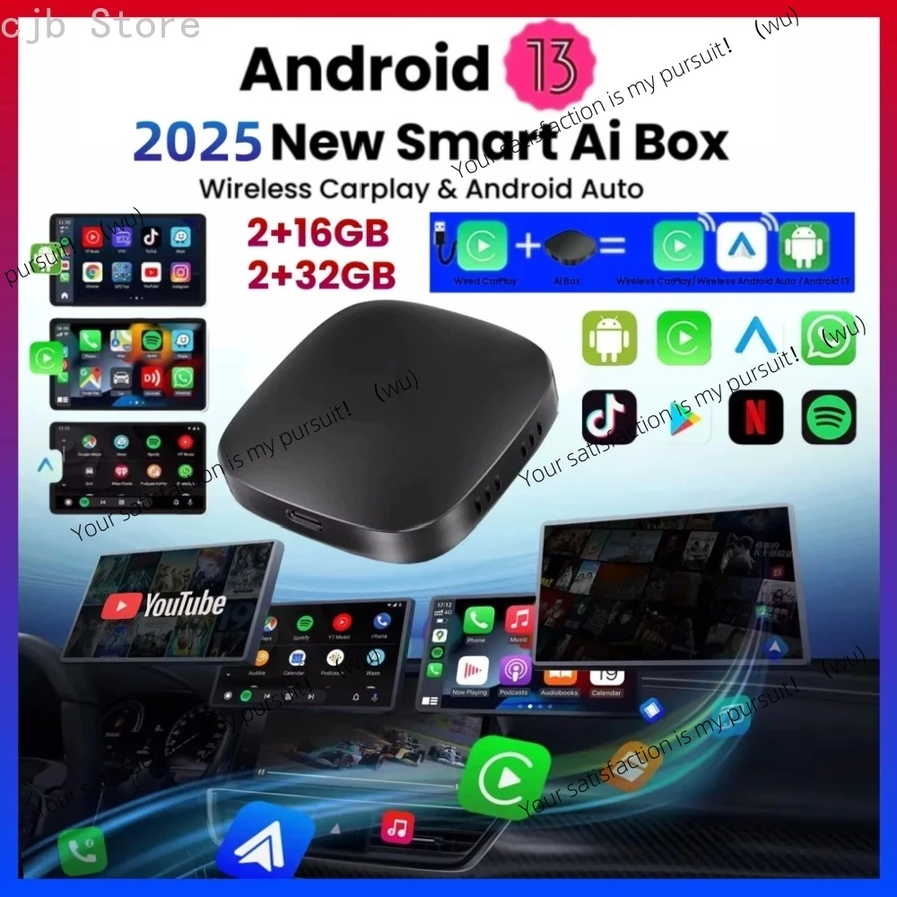 

ZOCI Smart CarPlay Ai Box Android 13 TV Box Wifi Wireless Android Auto Built-in Play Store For Netflix YouTube OEM CarPlay Cars