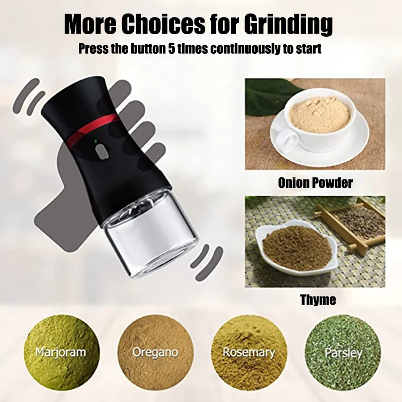 Portable Electric Tobacco Grinder With 1100mah Battery For Usb Charging, Metal Tobacco Grinder, Herbal Powder Machine
