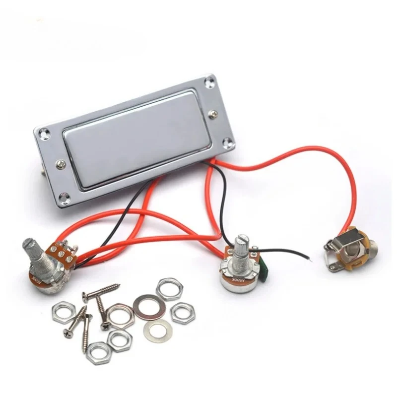 

Двухкатушечный закрытый гитарный звукосниматель Humbucker с предустановленной проводкой, регуляторами громкости и тембра, 92*37,5 мм, хромированный