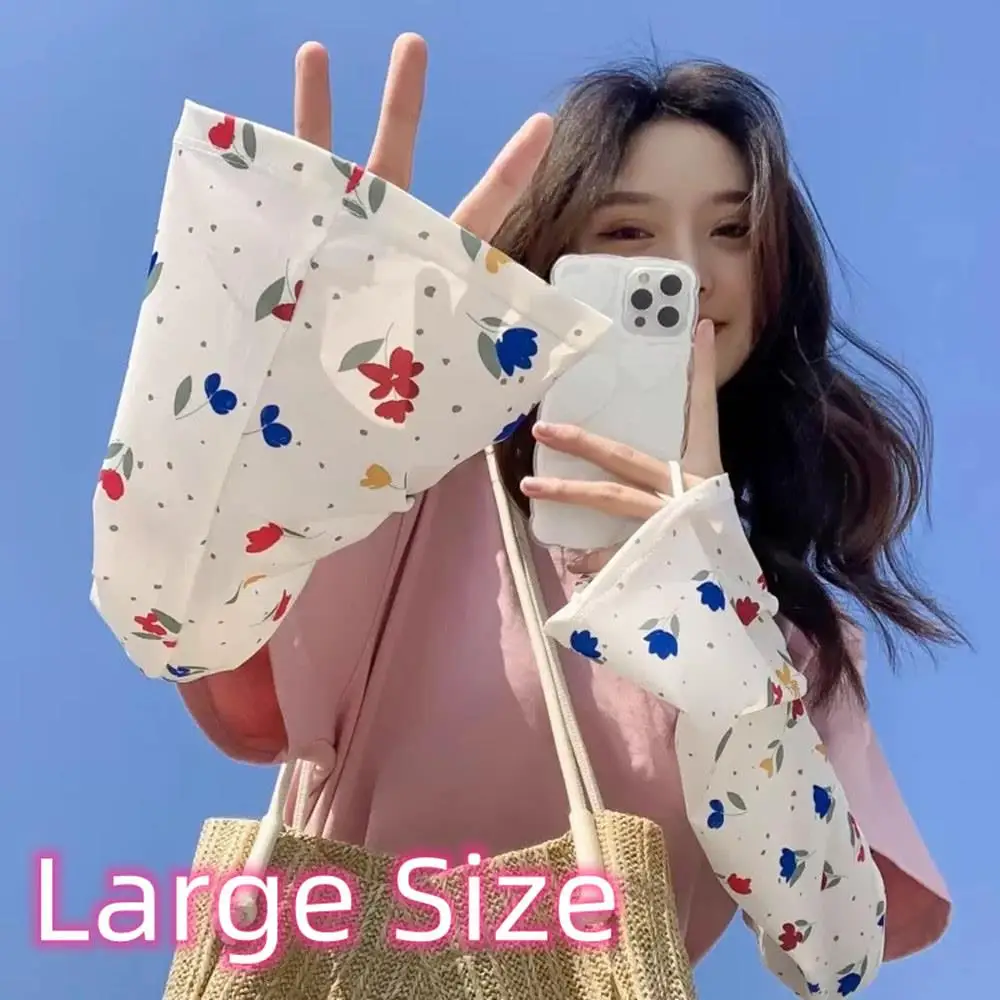 

Loose Ice Silk Sleeve Summer UV Protection Driving Arm Sleeves Cute Rabbit Outdoor Cycling Arm Warmer Elegant Breathable Sleeves