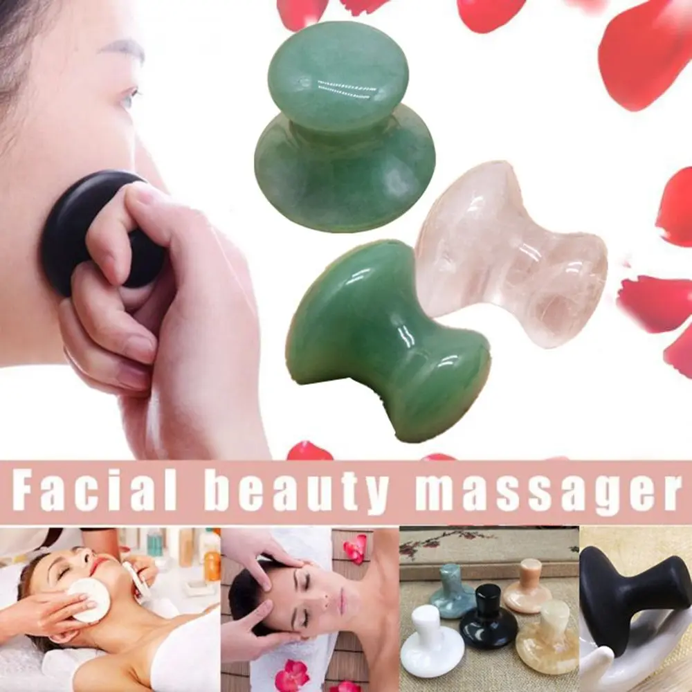 Jade Stone Face Roller Neck Body Guasha Board Face Massager Herramienta de masaje