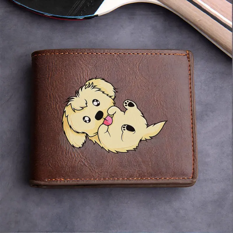 Portafoglio in pelle PU dal design simpatico cucciolo Portafoglio compatto alla moda minimalista per uomo e donna Leggero e durevole per l'uso quotidiano