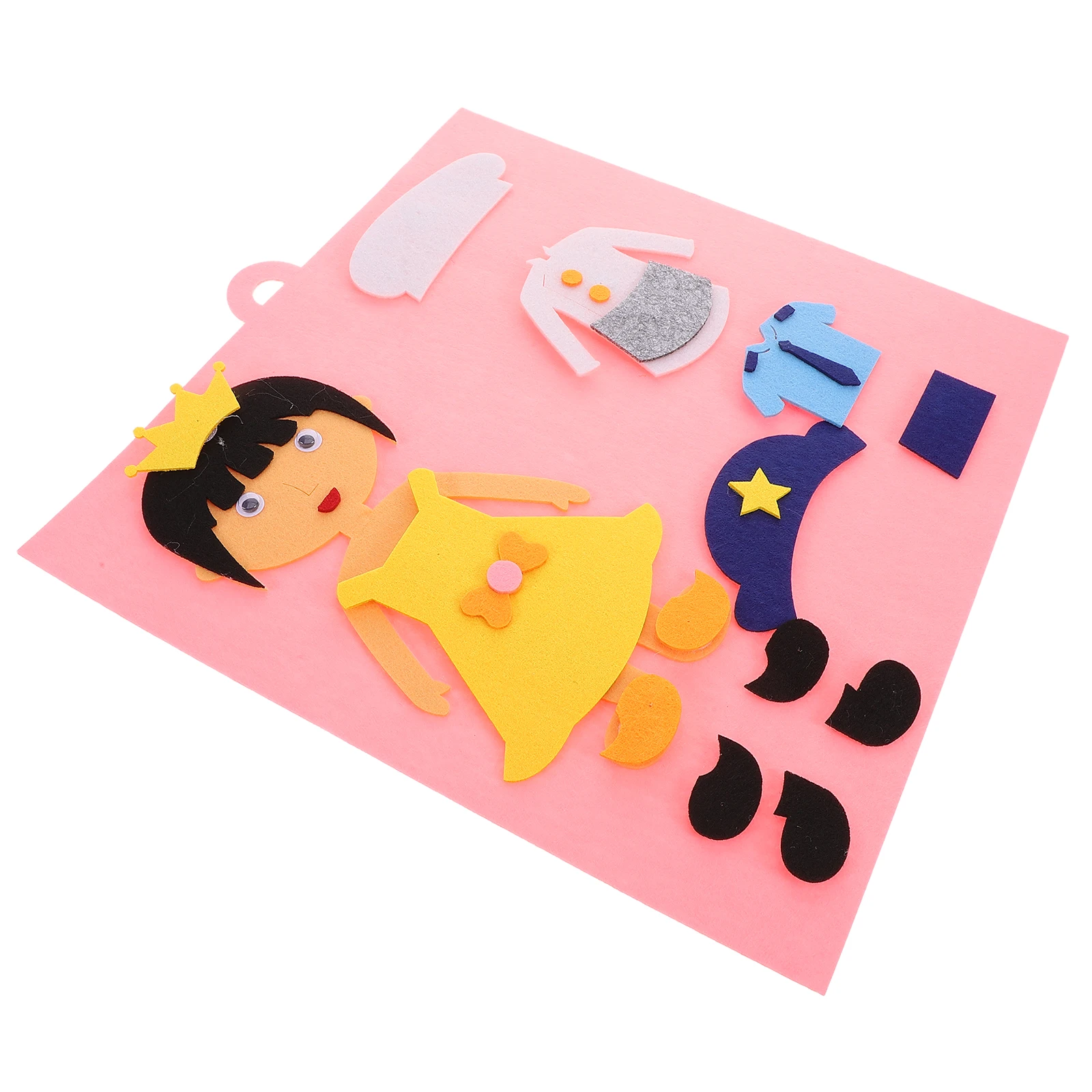 

2 Pcs Early Education Jigsaw Puzzle Toy Brain Teaser Diy Hands-on Girl Felt Fine Motor Skills Dress up Pretend Play