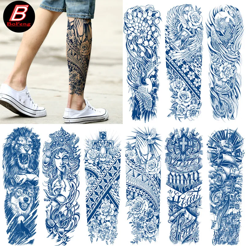 

25 New herbal full-arm tattoo stickers,long-lasting waterproof,large floral arm leg tattoos,semi-permanent juice tattoo stickers