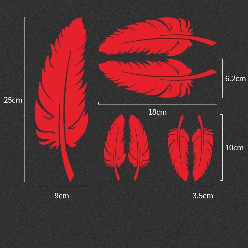 ملصقات عاكسة غطاء الخدوش ملصقات السيارات الزخرفية ريشة يترك شخصية الإبداعية الوفير التحديثية ملصقات السيارات