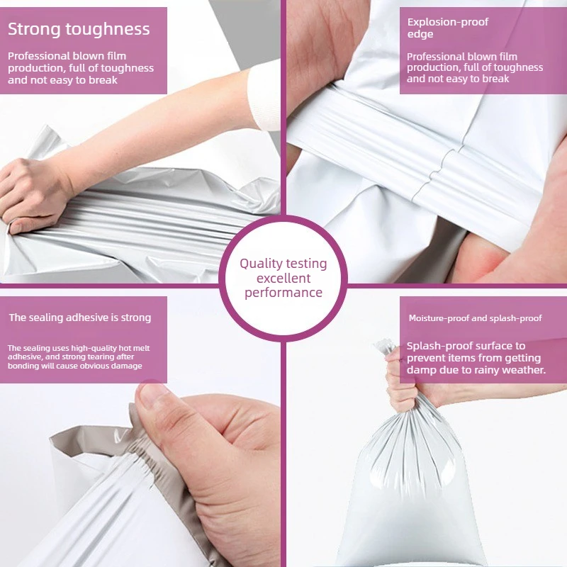 Supports dropshipping; PE courier bags with handles—designed for e-commerce parcels and apparel—custom logo printing available.