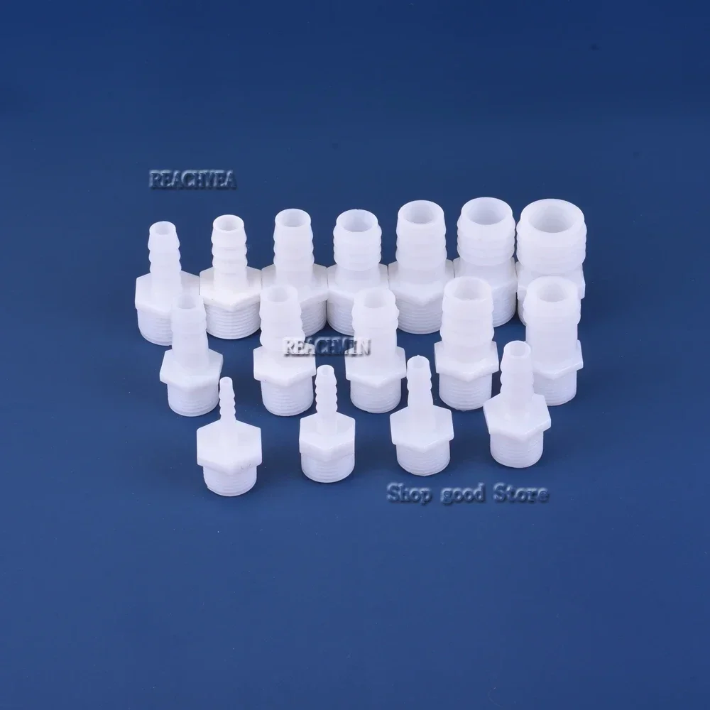 Plastic Pijpfitting Pagode Barb Naar 1/2 3/4 Bsp Bsp Big Thread White Pe Koppeling Straight Fish Tank Slangconnector