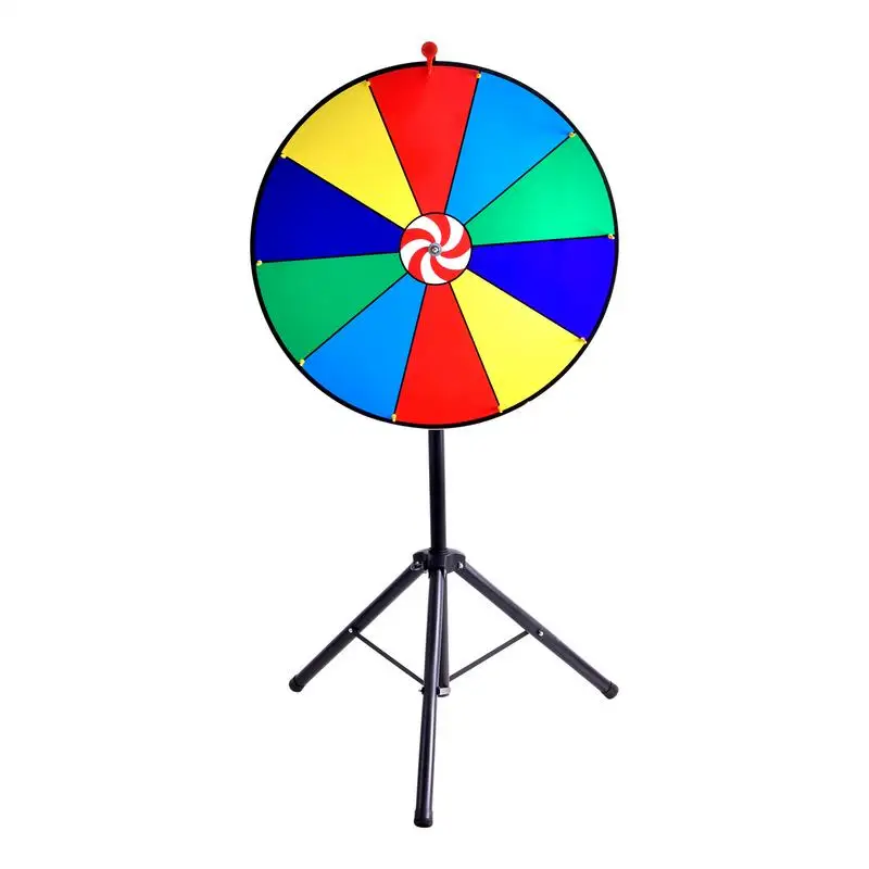 Prize Wheel Spinner Height Adjustable Game Spinner Wheel Floorstanding Lucky Wheel with Dry Erases Markers Stand for Trade Show