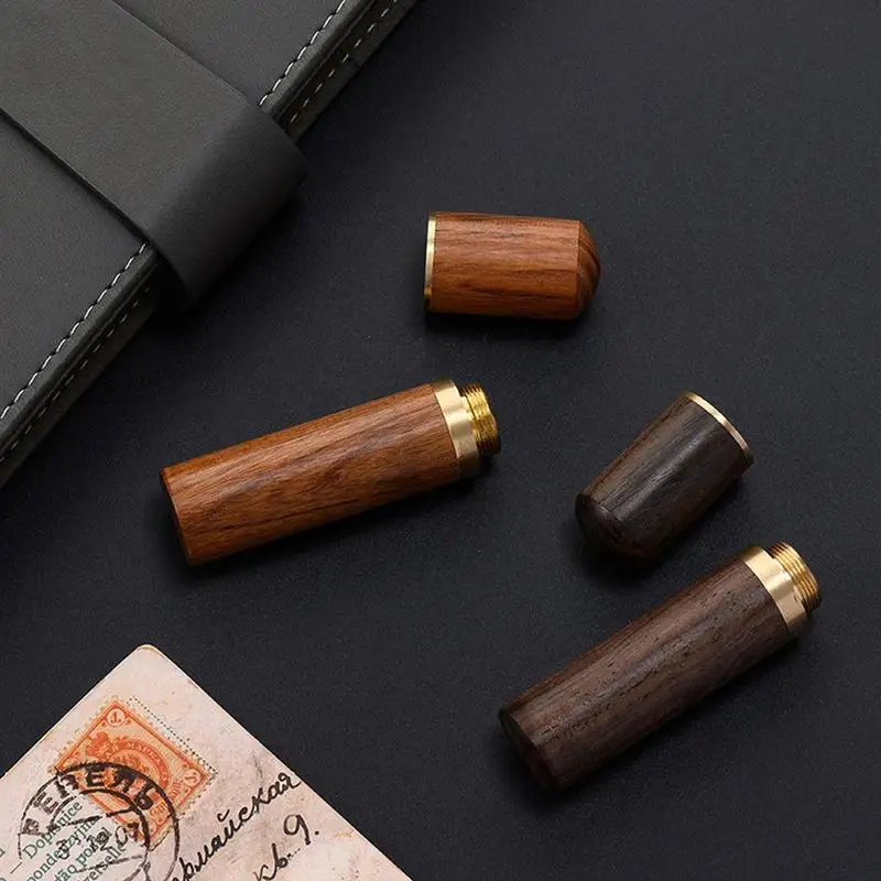 Travel Toothpick Holder Wood Small Toothpick Case Retro Needle Storage Tube Portable Multifunctional Decorative Storage Case