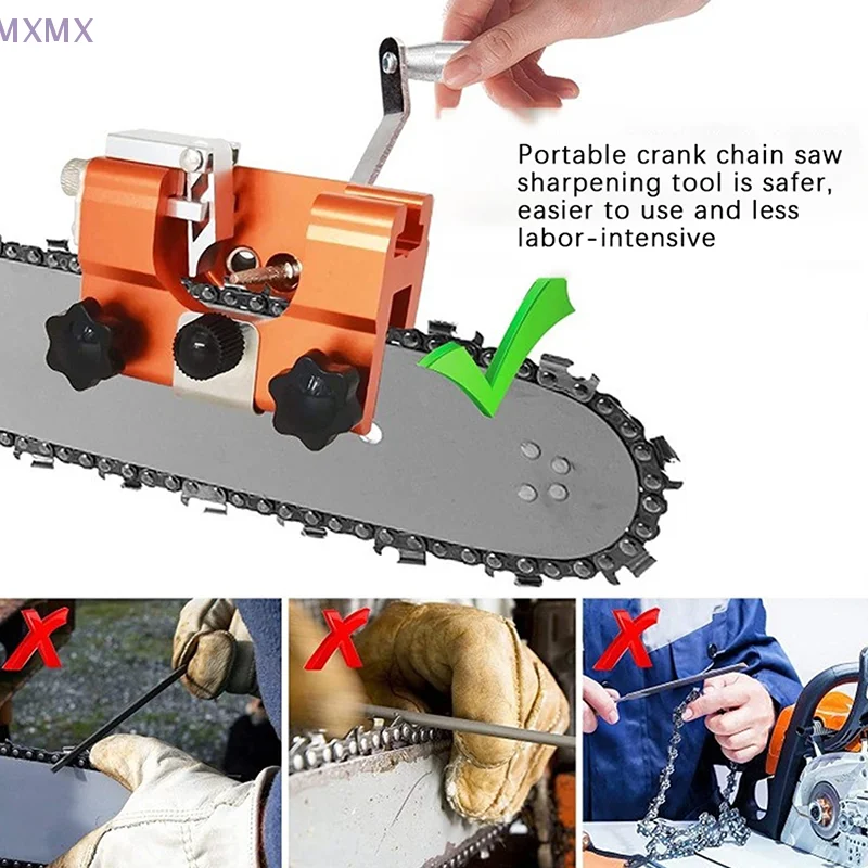 Universal Portable Hand Crank Chainsaw Sharpener Kit For Electric Saw Garden Worker Hand Chainsaw Chain Manual Grinder Tool