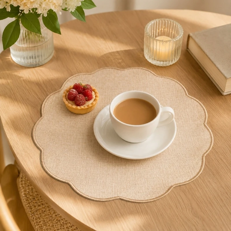 Cloth Table Place Cover Set of 6 Textile Dining Covers for Dinner Tables, Counters, Coffee Tables and Family Meals KXRE