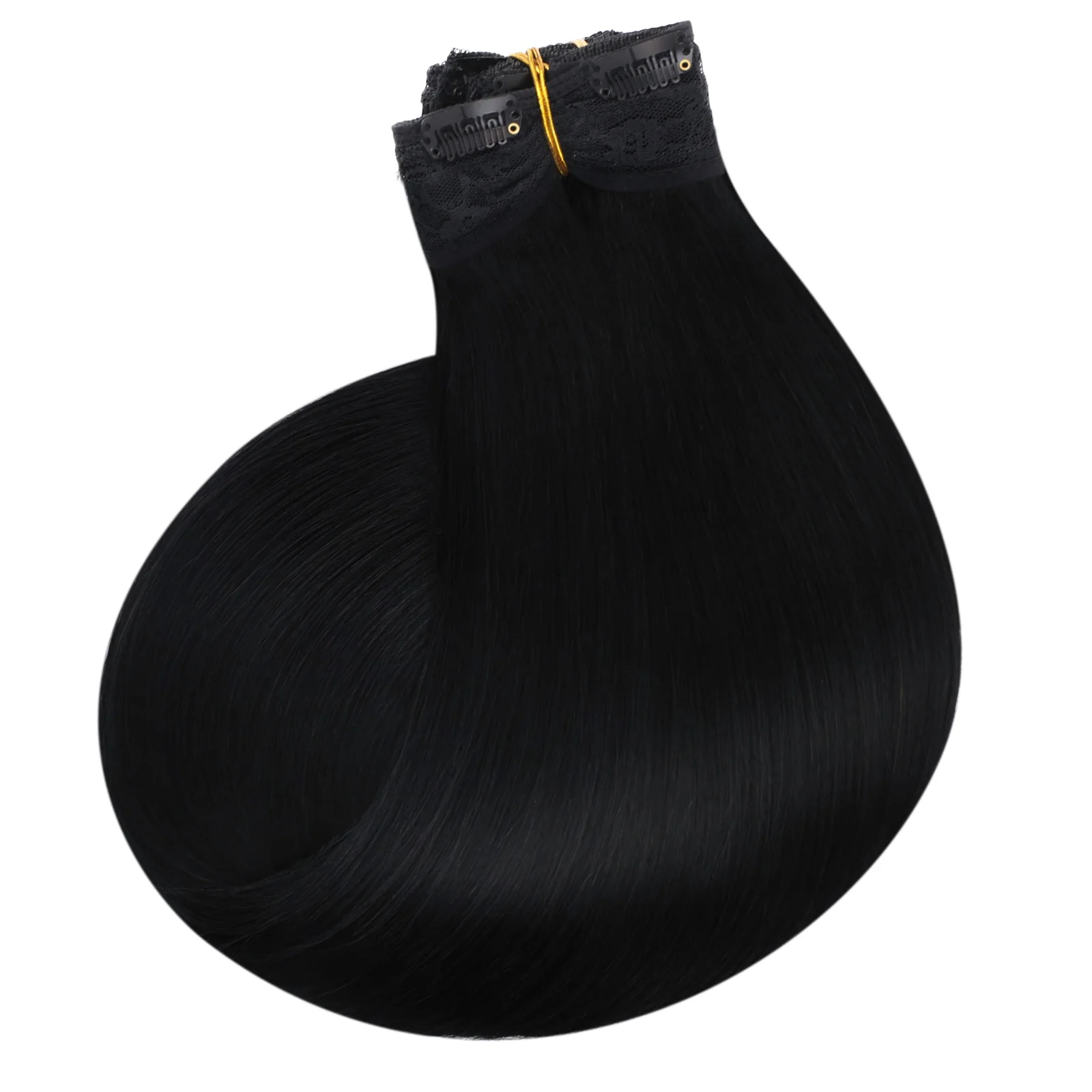 

Full Shine 9pcs Clip in Hair Extensions Human Hair Clip In Human Hair Extensions Black Color Remy Weft