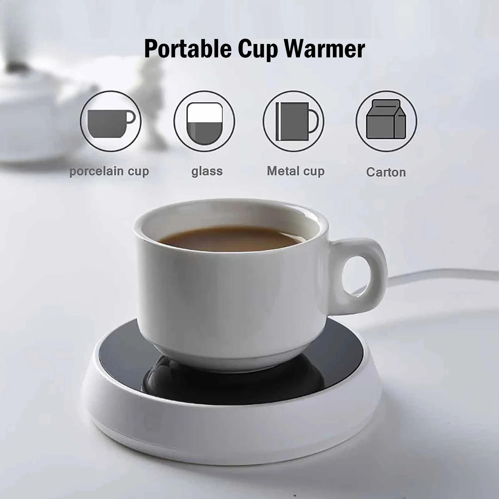 YOUPIN Mokverwarmer Koffiemok Kopverwarmer Slim verwarmingskussen Grote verwarmingsplaat Warme mat Constante temperatuur Zwaartekracht-inductie