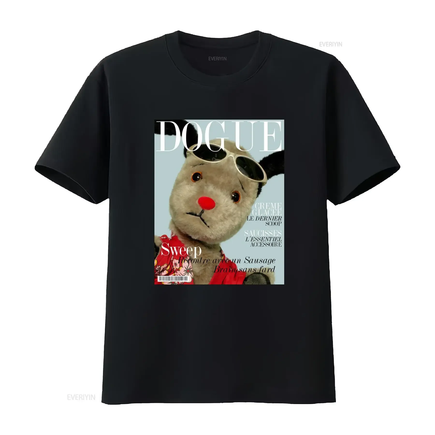 Sooty Sweep Dogue Creme Glacee T Shirt French Text Print Casual Round Neck Machine Washable Regular Fit Comfortable for