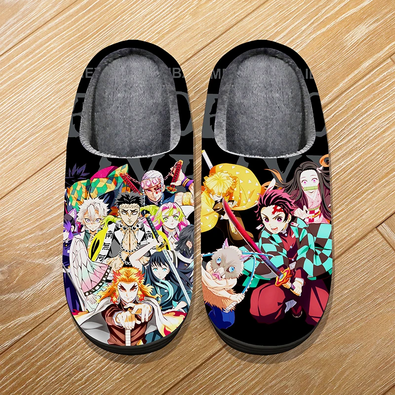 

Custom Size Winter Soft Warm Cartoon Slippers For Adult Kids Anime Demon Slayer Kisatsutai Hashira Cosplay Indoor Cute Slippers