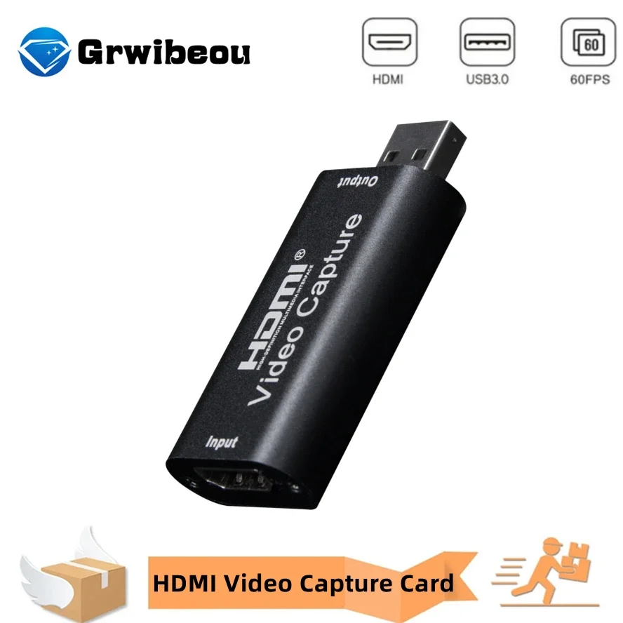 

4K HDMI-Compatible Video Capture Card USB3.0 Video Grabber Record Box for PS4 Game DVD Camcorder Camera Recording Live Streaming