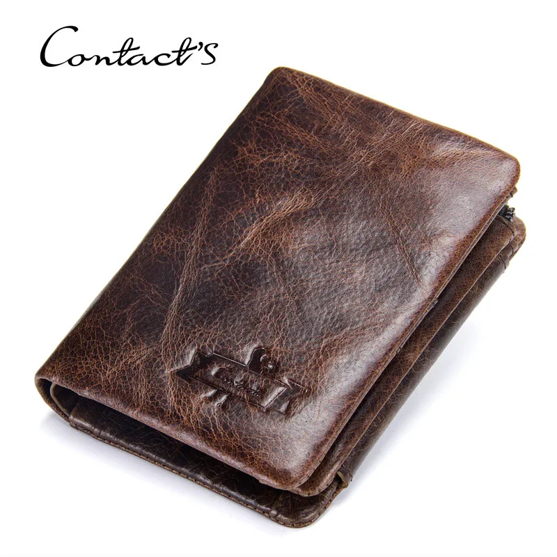 HTSM1002 -Large Capacity Casual Top Layer Cowhide Men's Wallet,Fashionable Three Fold Leather Men's Bag