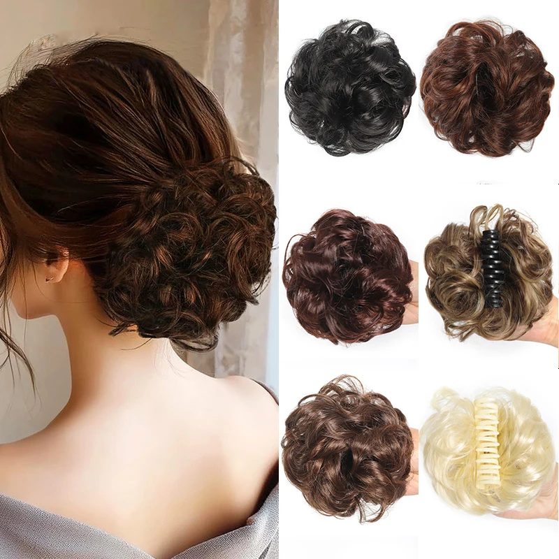 

Синтетический шиньон, беспорядочный пучок, зажим для волос, волнистые вьющиеся волосы, пучок, наращивание хвоста, резинка для волос, шиньоны для женщин