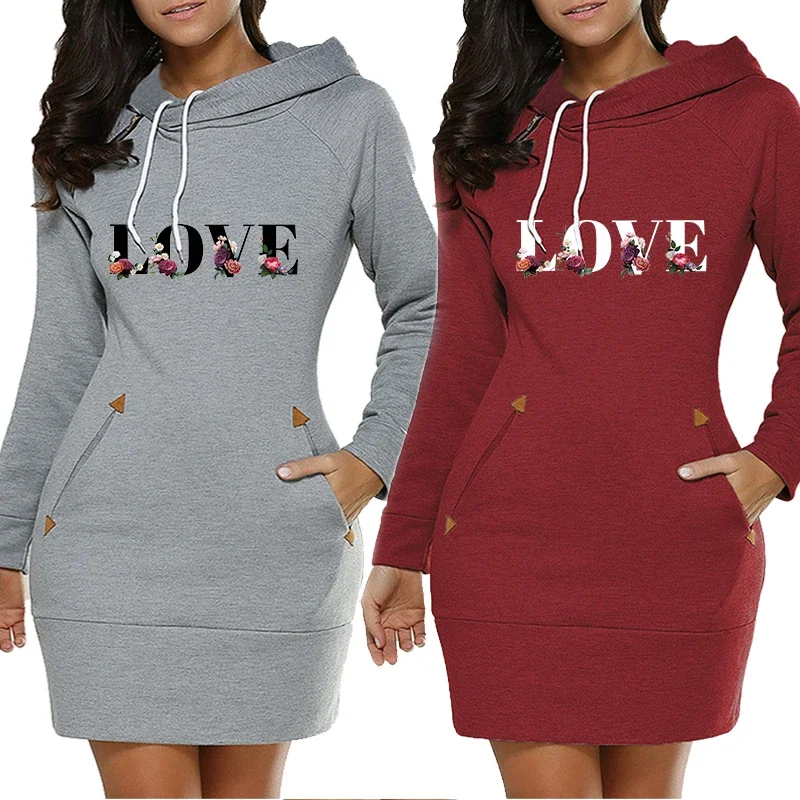 

Women's Long Sleeved Hooded Dress Midi Dresses Fashion Cultivate One's Moral Character Casual Hot Sales Autumn Winter Simplicity