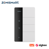 Zemismart DIY Name Switch Zigbee Push Button Wall Light Switch Smart Display Screen Panel Work with Tuya Alexa Google Home Voice