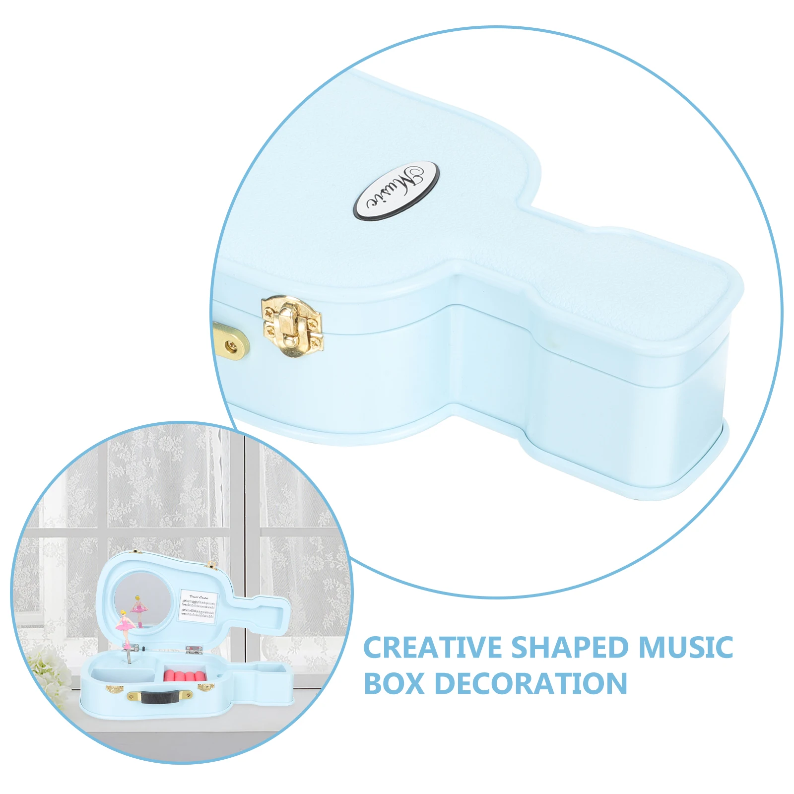 

Music Box Jewelry Storage Musical Ornament Decor Princess Violin Toy Plastic Desktop Decoration