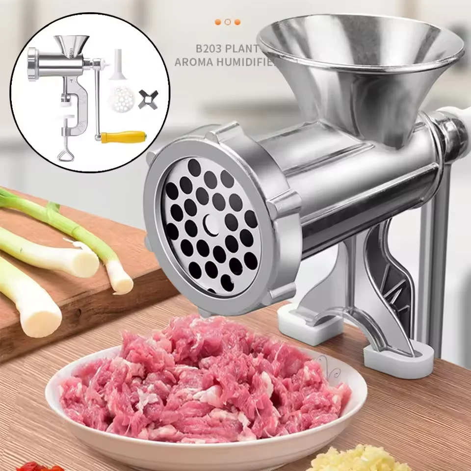 3 in 1 Manual Meat Grinder Quick aluminum alloy Hand Crank Food Processor Household Sausage Maker Vegetable Chopper Kitchen Tool