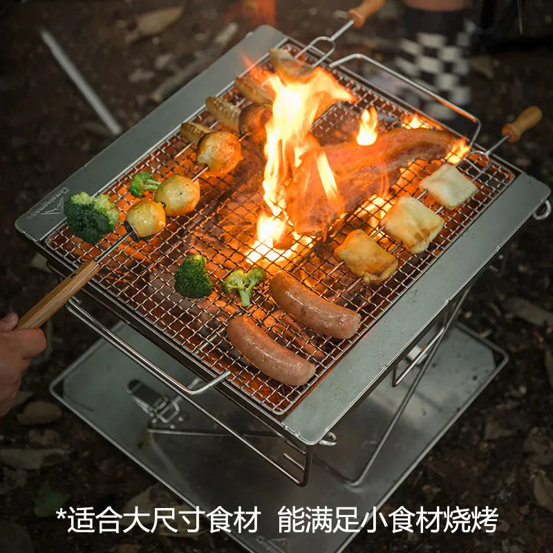 

Large Burning Fire Table Barbecue Grill Stainless Steel Folding Barbecue Oven Barbecue Grill Foldable and Portable Safe and Envi