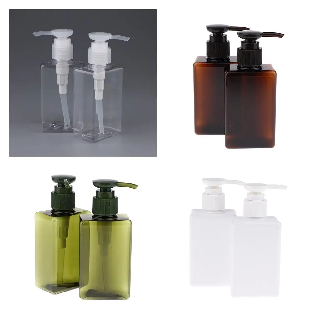 2 Pcs Empty Shampoo Conditioner Travel Bottles w/ Lotion Pump, BPA Hand Soap Dispenser, 150mL Refillable Containers