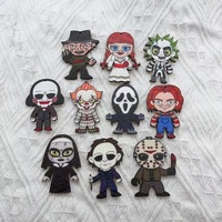10pcs resin wood cartoon character charm pendants with flat back resin wood DIY earrings necklaces bracelets  process