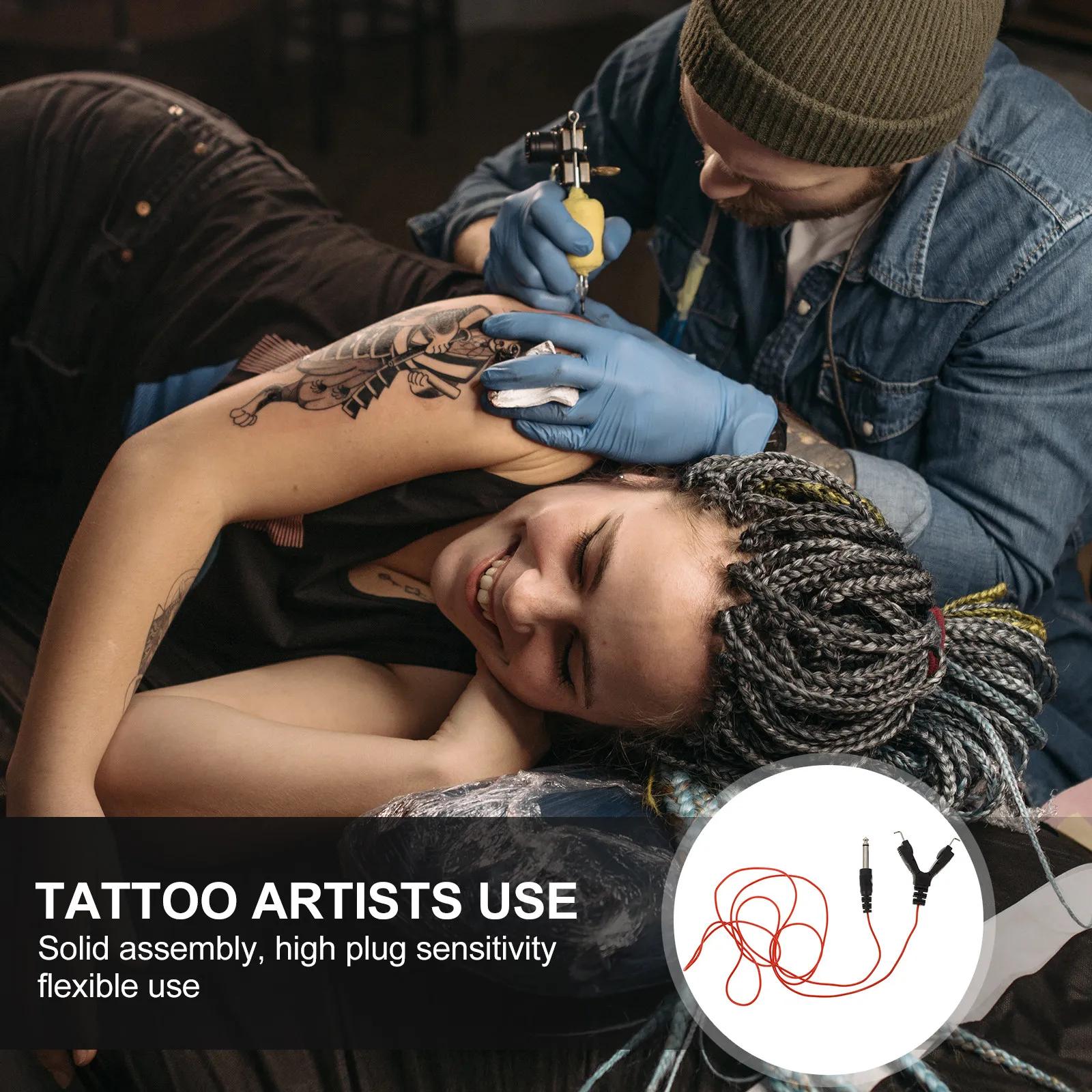 

1 шт. 1,8 м кабель-переходник для тату-машинки, прочный, с низкими потерями, стабильная передача тока, мягкий, удобный для использования зимой