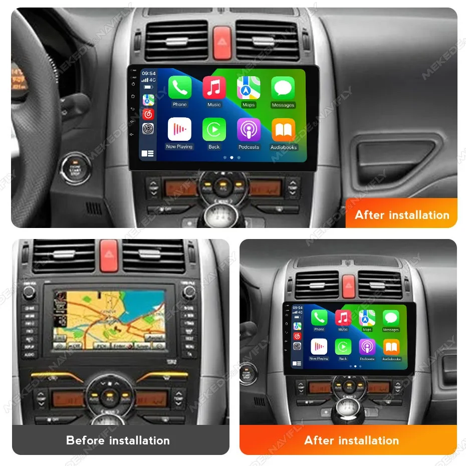 Android 14 9INCH Autoradio Car radio For Toyota Auris 2006 -2011 Multimedia Player car intelligent system GPS Carplay+Auto WIFI