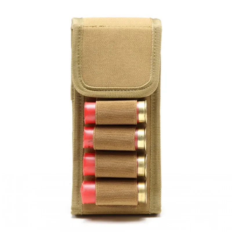 Tactical Shotgun Shell Holder Gun Bullet Molle Pouch Buttstock Ammo Pouch for Rifle Carrier 12-Gauge Hunting Airsoft Accessories