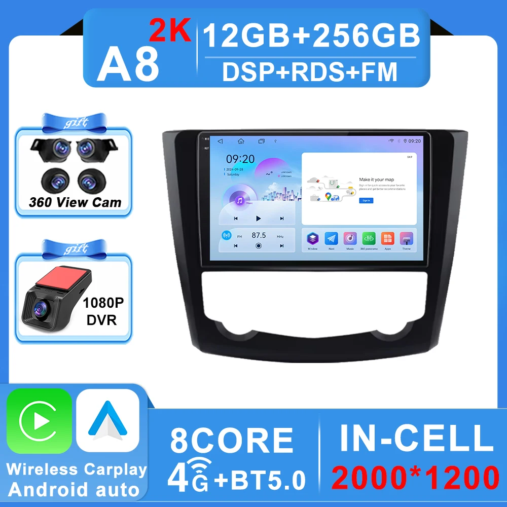 Android 16 Autoradio Voor Renault Kadjar 2015-2019 Navigatie GPS Multimedia Video Player Stereo wifi + 4G Carplay auto 2 DIN DVD