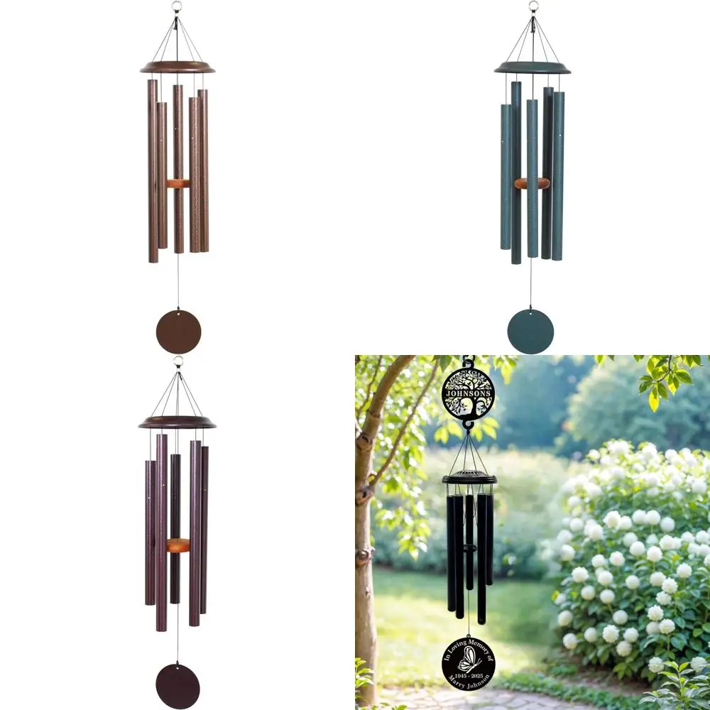 

42" copper-tone aluminum wind chime for outdoor spaces - patio, backyard, garden decor