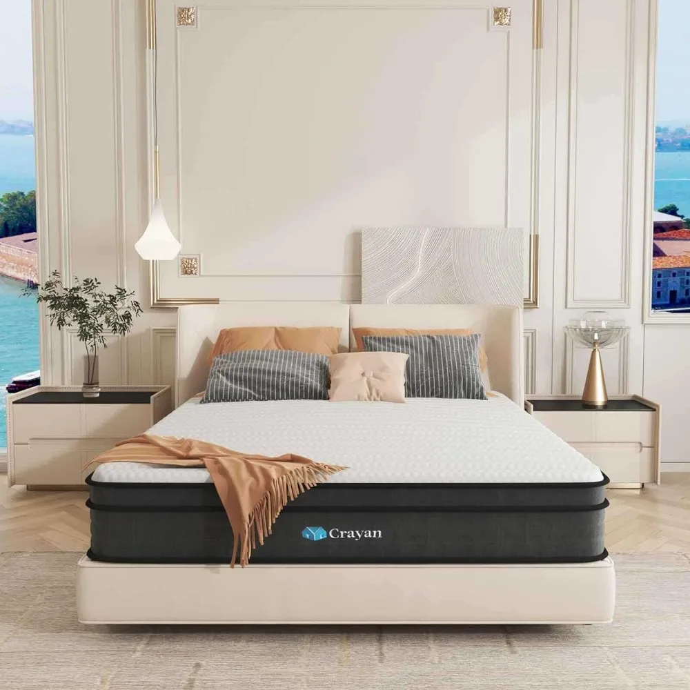 

Full Mattress, 10 Inch Memory Foam Mattress Full Size, Hybrid Mattress in a Box with Individual Pocket Spring