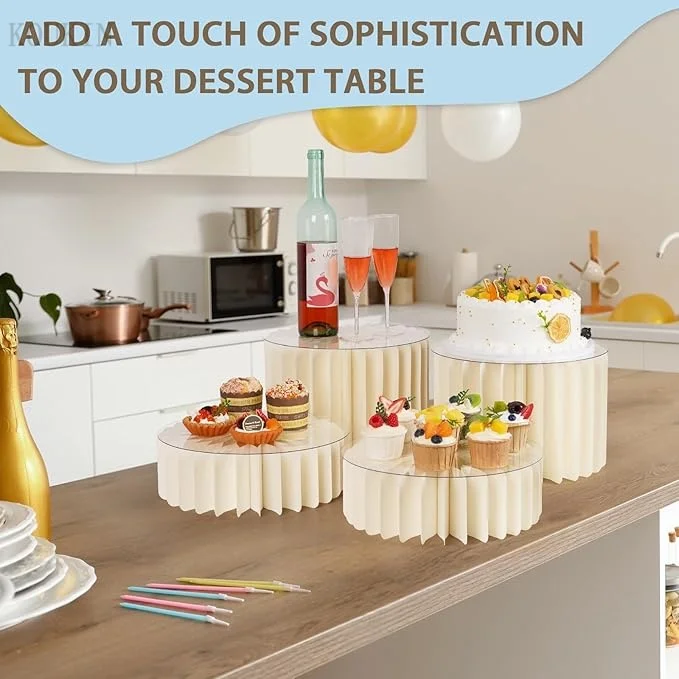 

Food Risers for Buffet Table Display Stand for Catering Desset Acrylic Display for Parties Baby Showers Birthday Events Decor