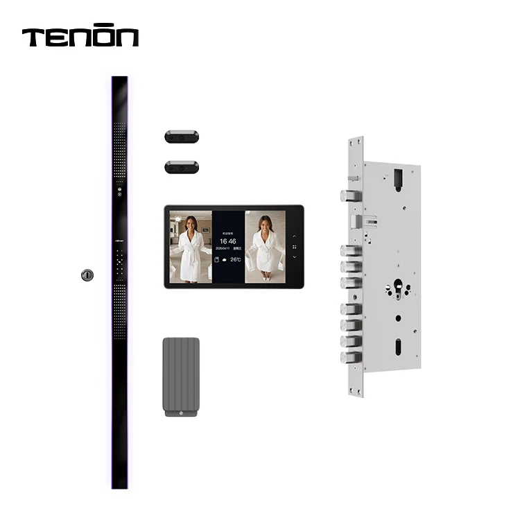 

TENON Intelligent Security Fingerprint 3D Face Recognition Smart Lock Automatic Tuya NFC Wifi Front Entry Smart Door Lock Set